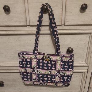 Vera Bradley Navy and Pink Elephant Tote